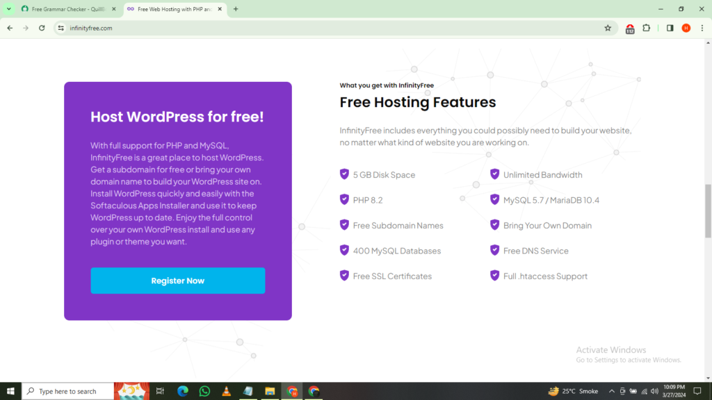 FEATURE OF InfinityFree a blog hosting sites free FOR BEGINNER 