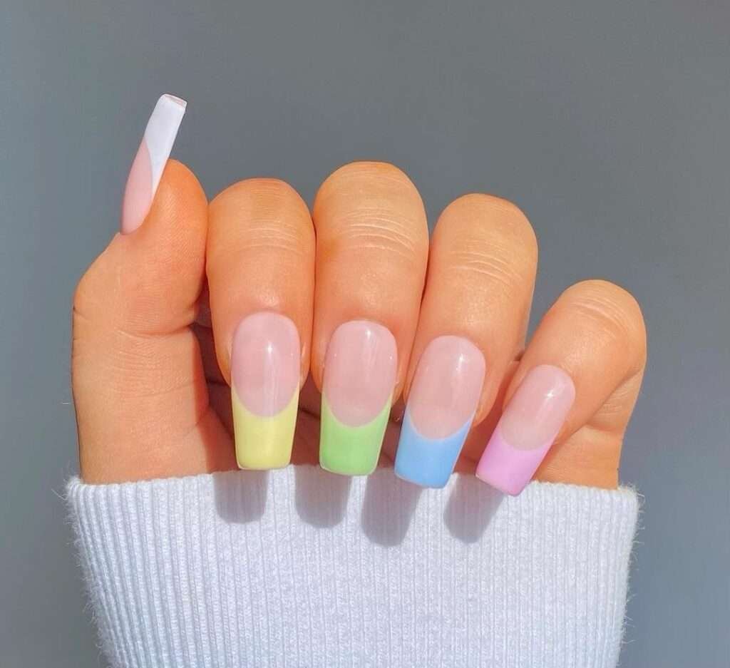 pastel french fancy nails