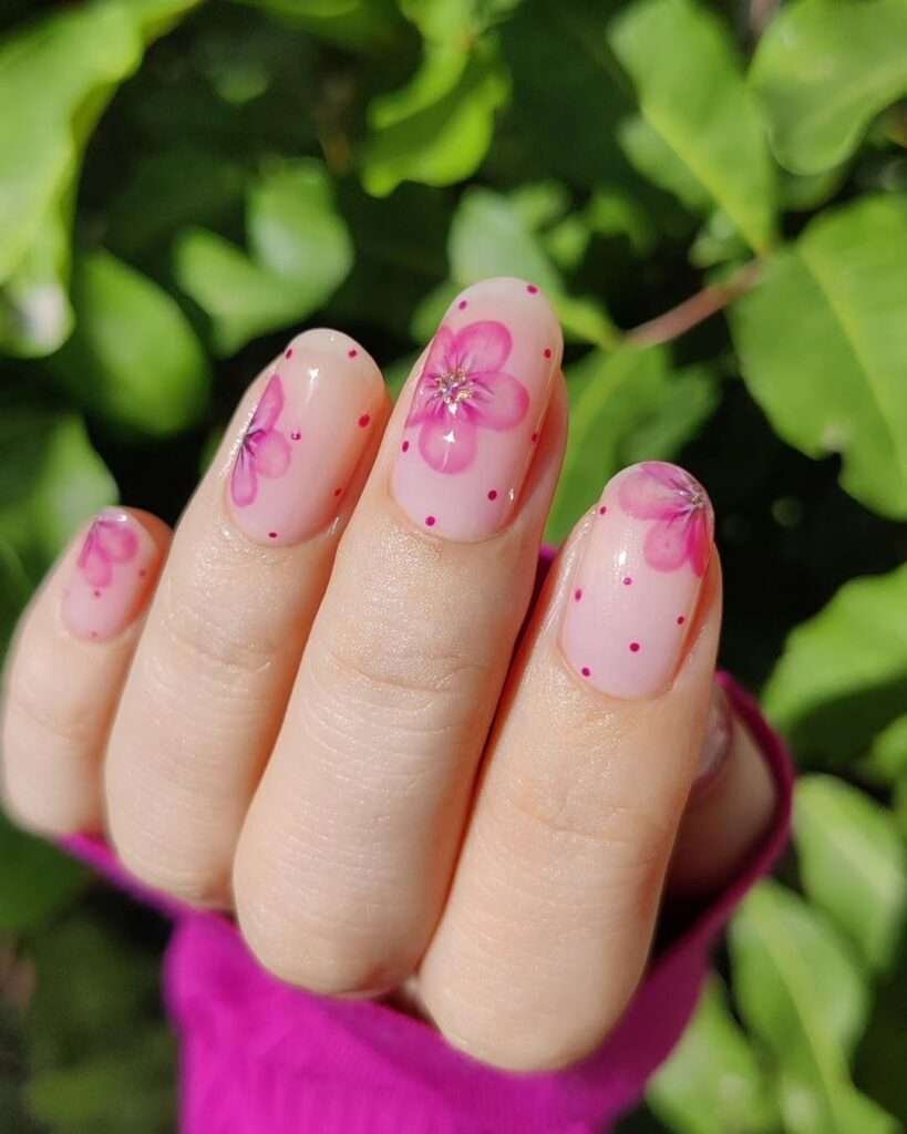 Watercolor Wildflowers nails