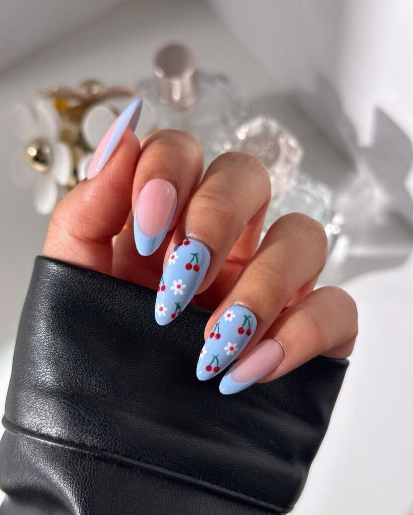 Spring floral nail designs for women in 2024