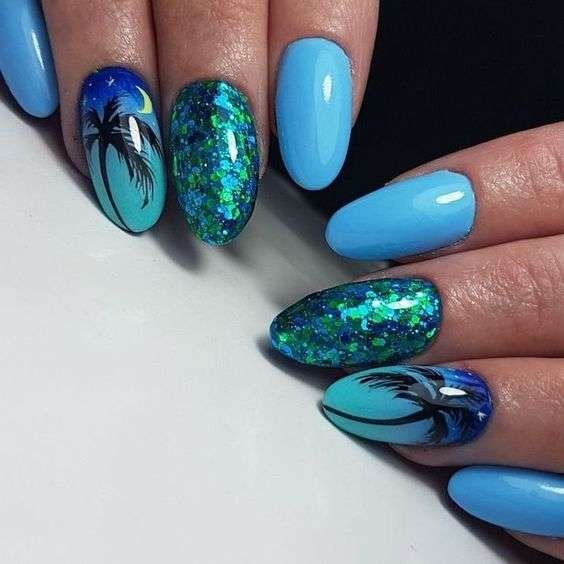 Tropical Getaway summer nails