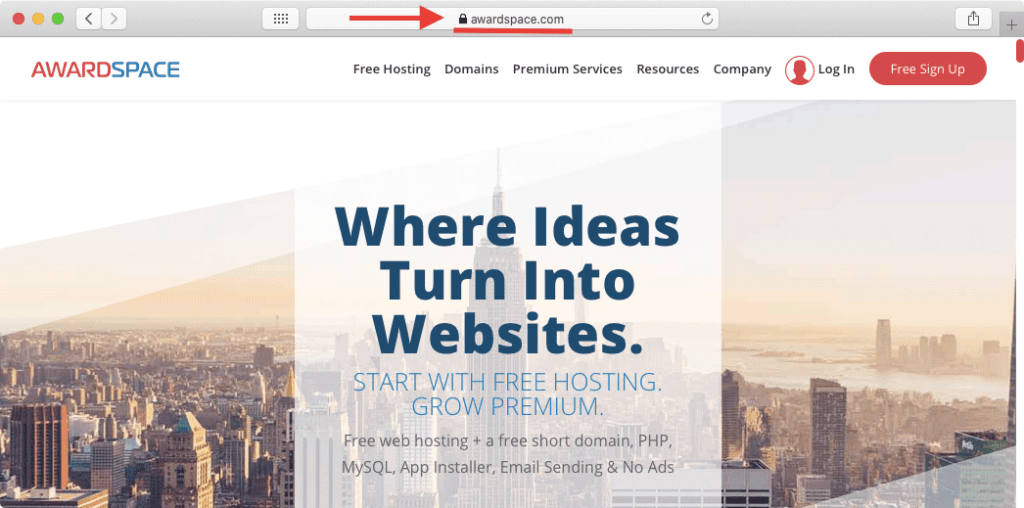 AwardSpace is a free web hosting provider with NO ADS