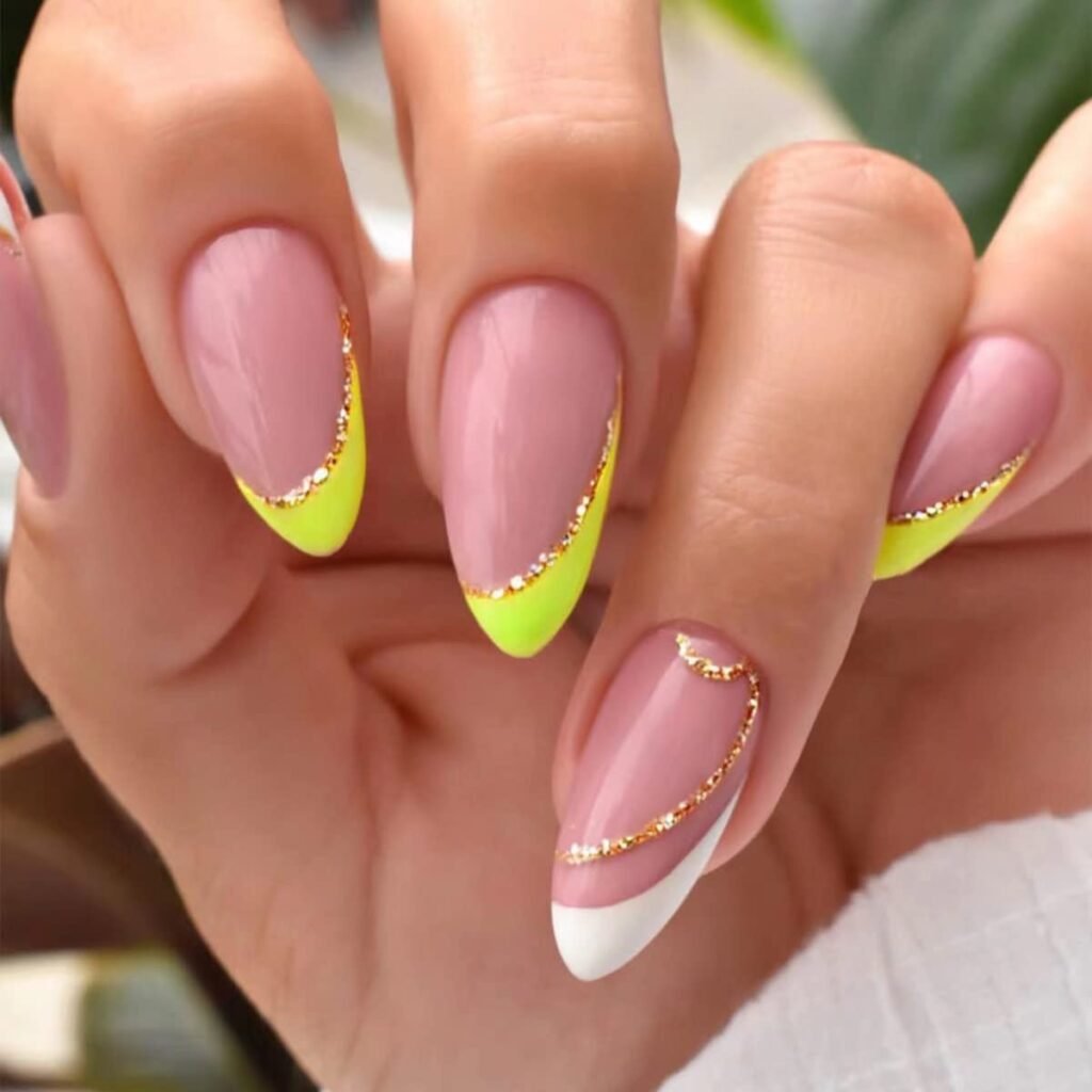 Colorful French Tips Summer nail 