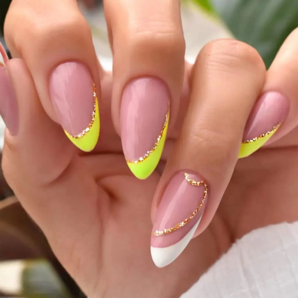 Colorful French Tips Summer nail 