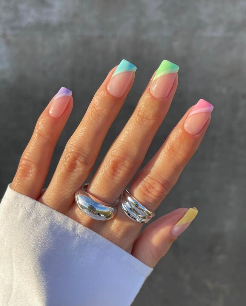 pastel gradient SPRING NAILS