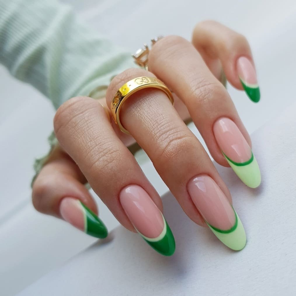 Green-Tipped French Manicure