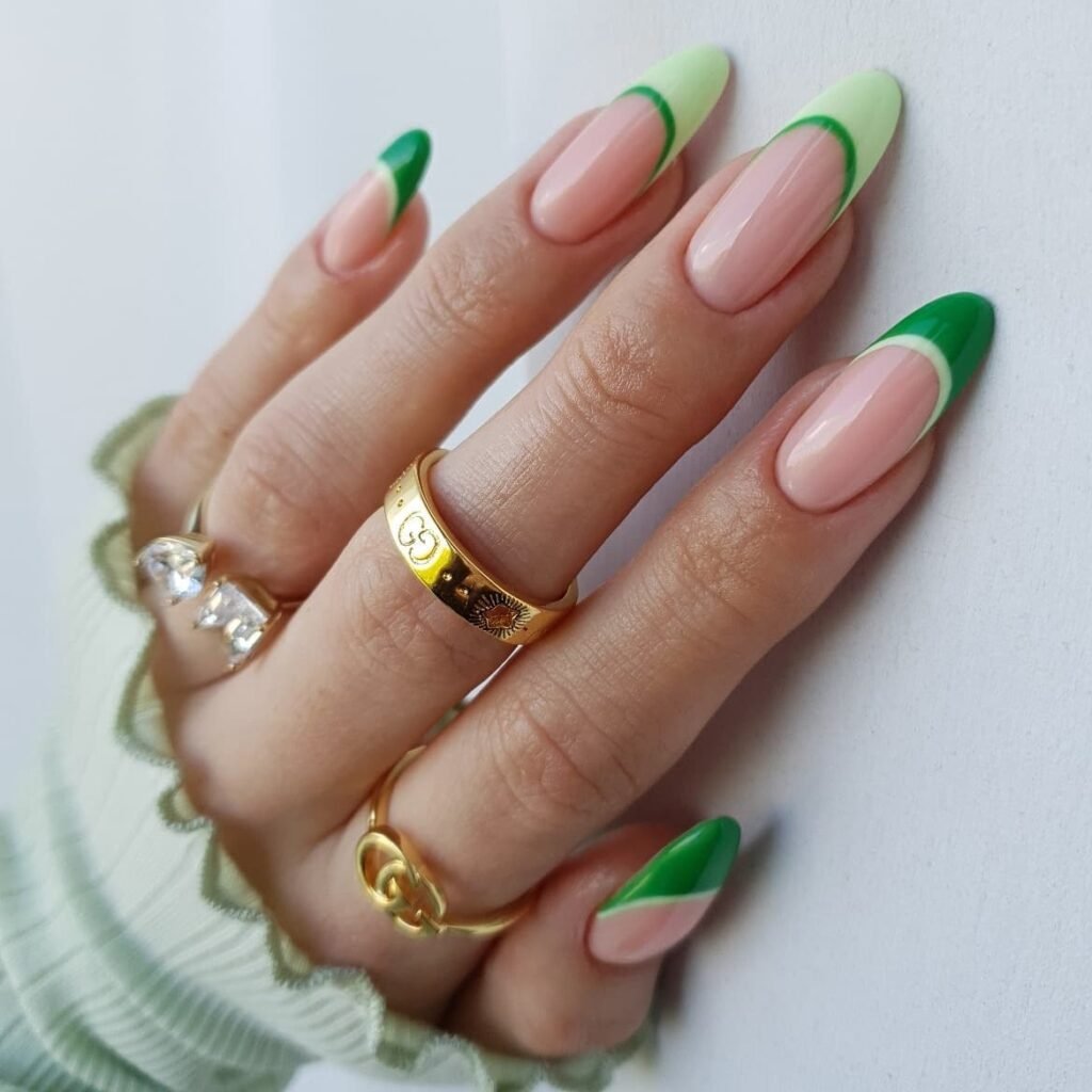 Green-Tipped French Manicure