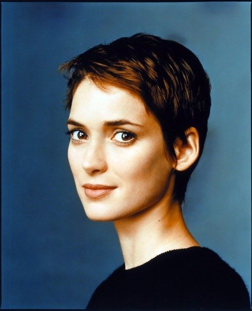 Winona Ryder with a pixie haircut