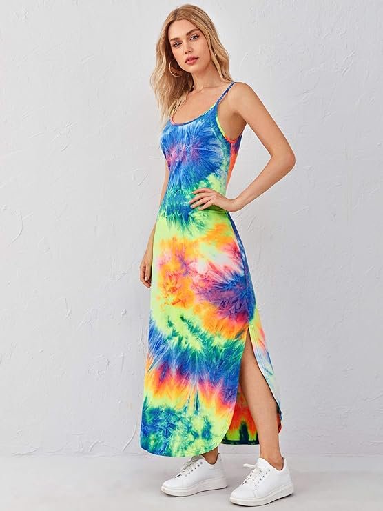 Vibrant Tie-Dye Maxi Dress
