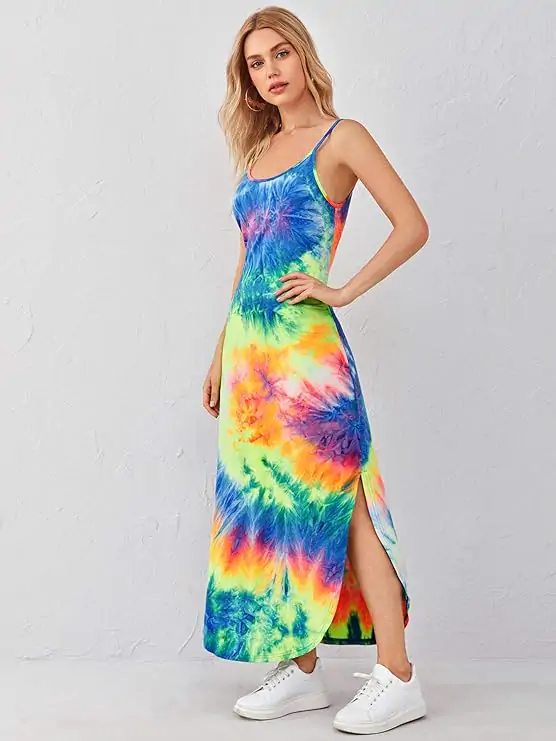 Vibrant Tie-Dye Maxi Dress