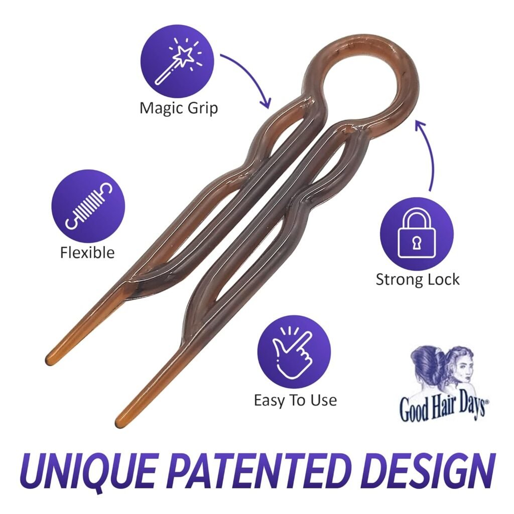 Good Hair Days Hair Pins - Plastic, U-shaped Magic Grip Hairpins, Strong Durable Pins For Fine, Thick & Long Hair, Hair Styling Accessories