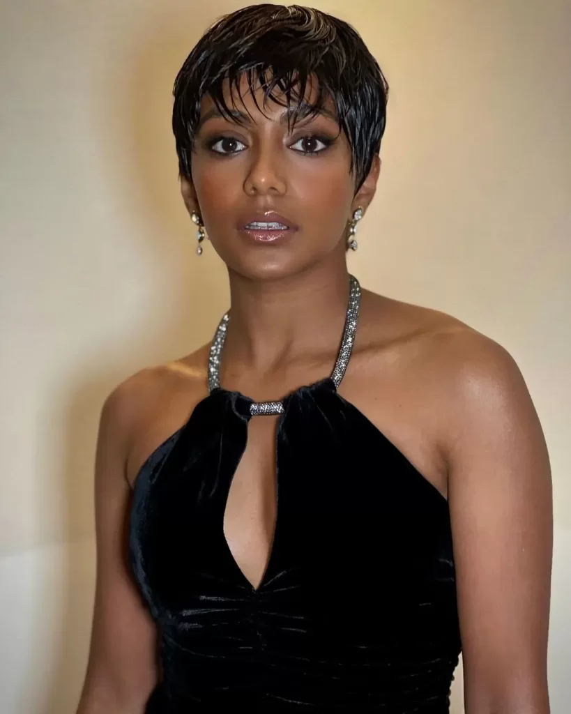 A classic bob haircut with uniform length sitting just above the shoulders.