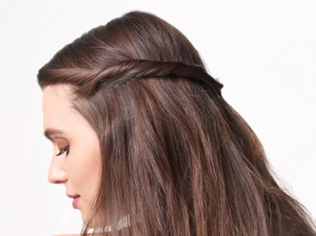 Half-Up Half-Down hairstyle with Twisted Sections