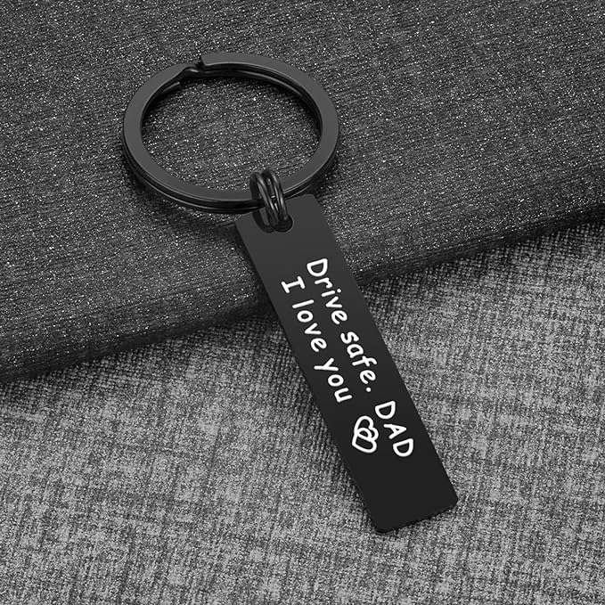 Drive safe dad I love you keychain. Father's day gifts from daughter son.