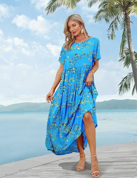 Long Maxi Summer Beach Swing Dress