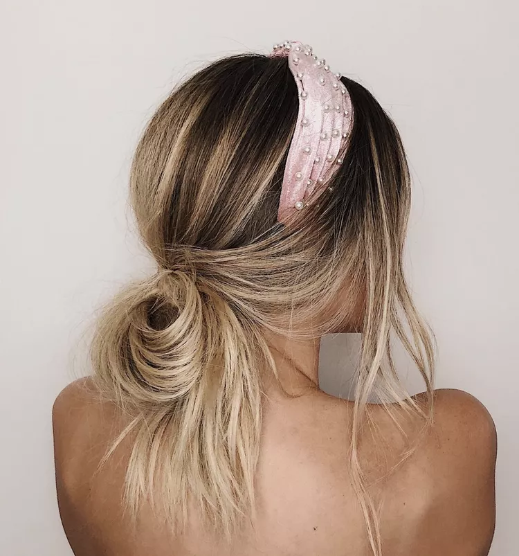 Low Messy Bun With Headband