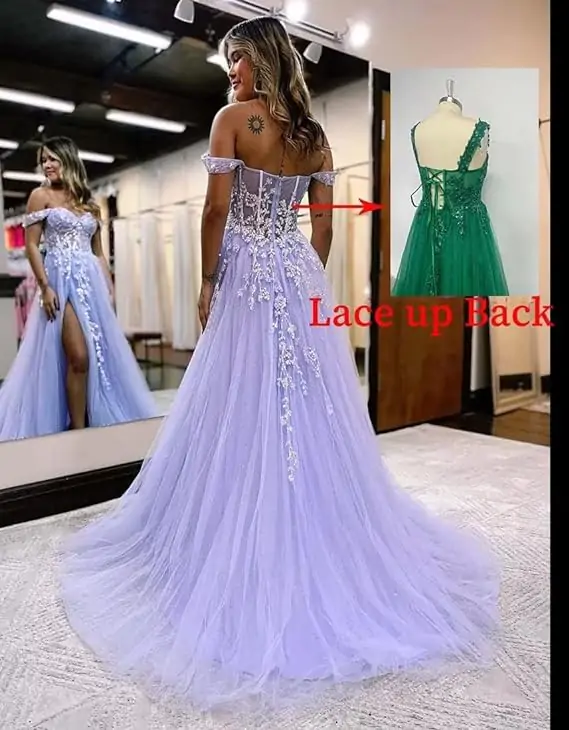 Off-the-Shoulder prom Dress