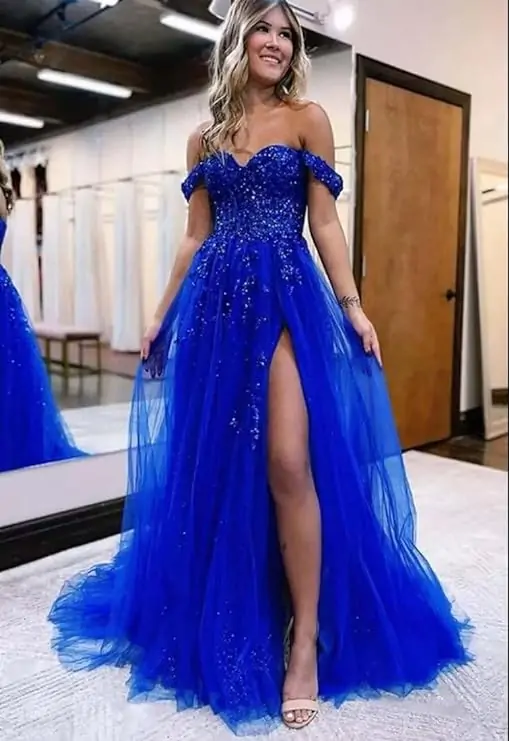 Off-the-Shoulder prom Dress