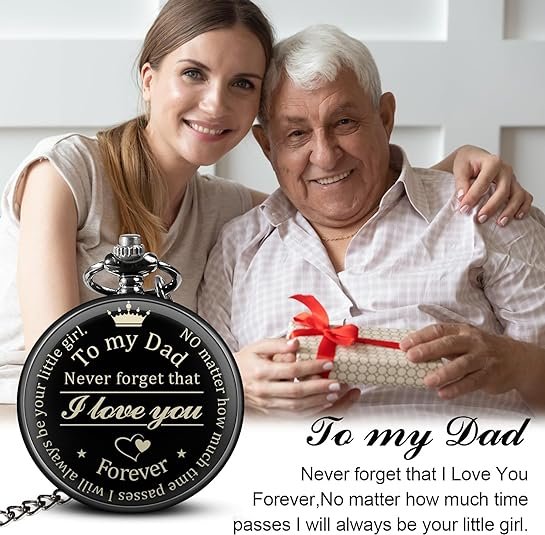 Pocket Watch with Chain Father's Day Gift