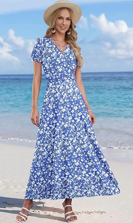 Short Sleeve Floral Print Dress