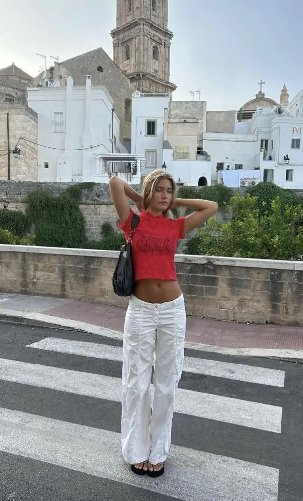 The outfit is a Bohemian Chic style