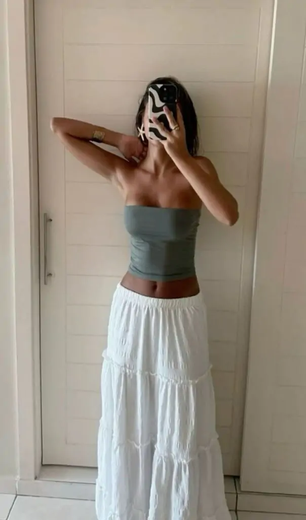 White long skirt + Top