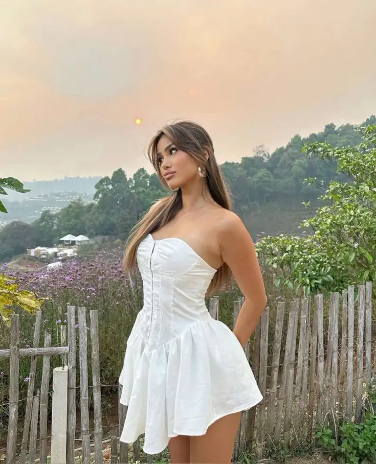 The Strapless White Sundress