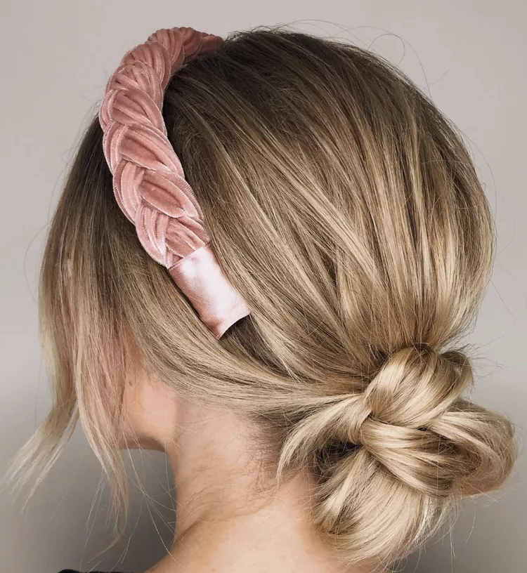 Low Messy Bun With Headband