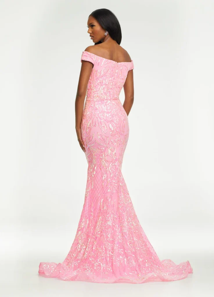 Sequin Pink Prom Dress