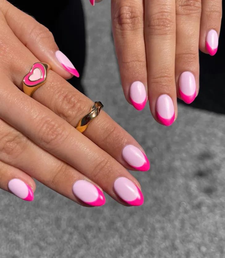 Hot Pink Bright Summer Mani