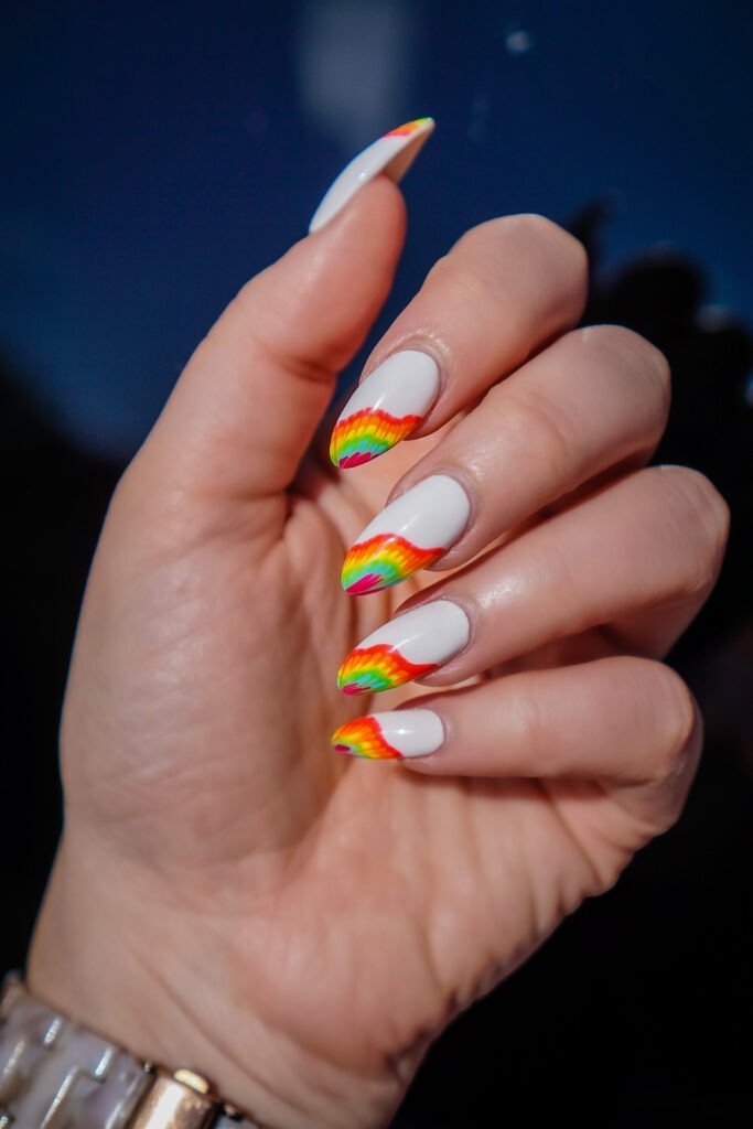 Rainbow Tie Dye Summer Nails