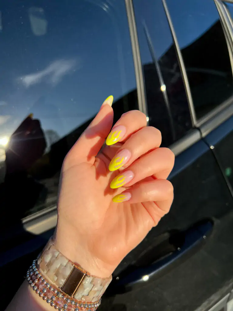 Yellow Flame summer Nails