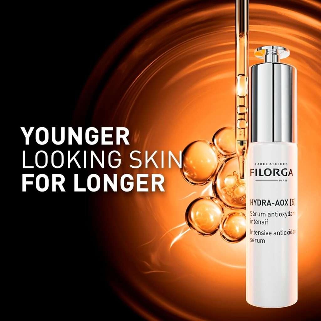 Filorga Hydra-AOX [5] Antioxidant Vitamin C Face Serum, 5 Powerful Antioxidants Including Vitamin C, E, and B3 Smooth and Protect Skin from Premature Aging