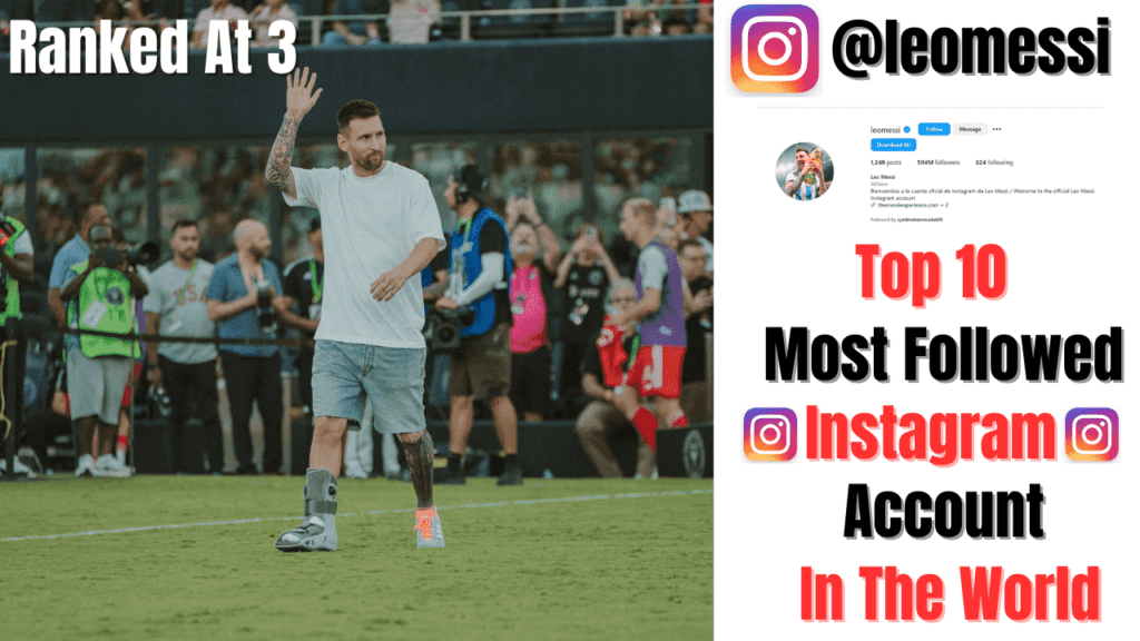 Ranked third on the list of the top 10 most followed Instagram accounts is Lionel Messi. 