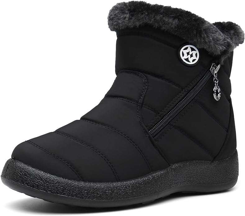 Warm Fur Lined Winter Snow Boots Waterproof Ankle Boots Outdoor Booties Comfortable Shoes for Women