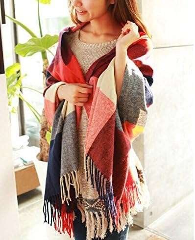 Women's Fashion Long Shawl Big Grid Winter Warm Lattice Large Scarf