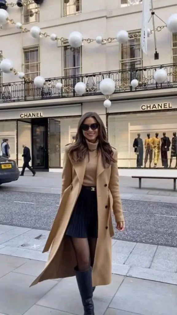 Womens Oversized Long Trench Coat Double Breasted Lapel Windproof Overcoat with Belt,