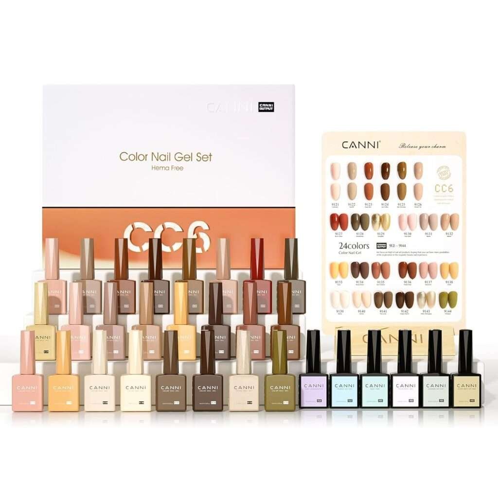 Hema-free Gel Nail Polish Set,Nude Brown Red Glitter Gold Gel Polish Kit Soak Off LED Nail Gel Polish Set Nail Art Starter Manicure Salon