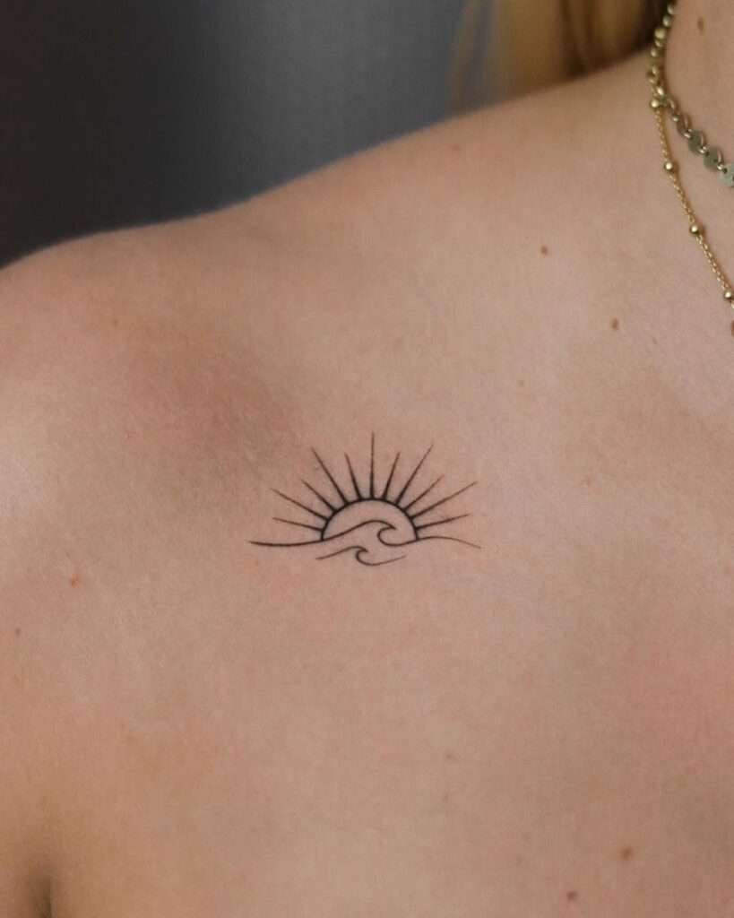 A small sun tattoo can symbolize life, energy, and positivity. It's a great way to bring a little brightness to your life every day.minimalist sun tattoo, small sun tattoo designs, simple sun tattoos