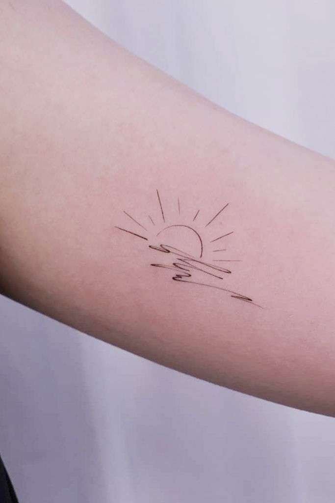 A small sun tattoo can symbolize life, energy, and positivity. It's a great way to bring a little brightness to your life every day.minimalist sun tattoo, small sun tattoo designs, simple sun tattoos