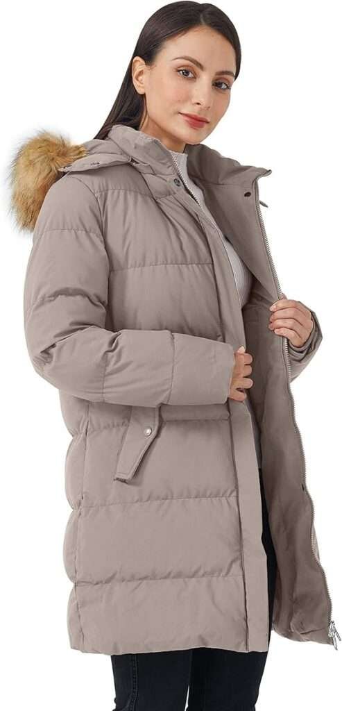 WenVen Women's Winter Thicken Puffer Coat Warm Jacket with Faux Fur Removable Hood