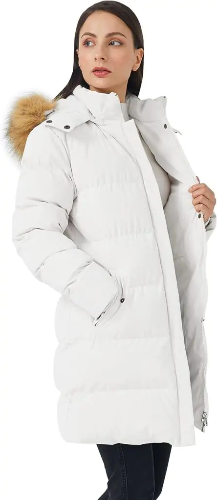 WenVen Women's Winter Thicken Puffer Coat Warm Jacket with Faux Fur Removable Hood