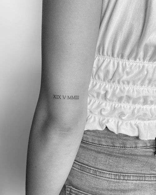 Roman numerals can represent important dates or numbers in your life. A minimalist Roman numeral tattoo is a subtle yet meaningful way to keep those moments close. minimalist Roman numeral tattoo, small date tattoo designs, simple numeral tattoos