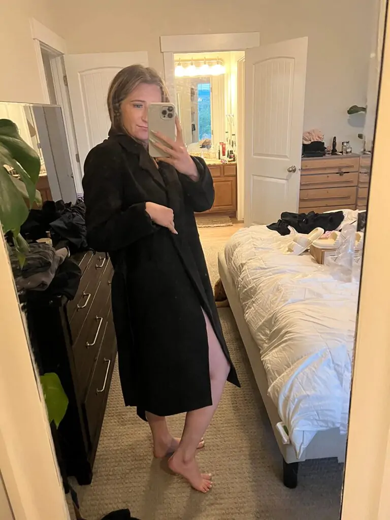 Womens Classic Coat Lapel Collar Open Front Belted Long Jacket