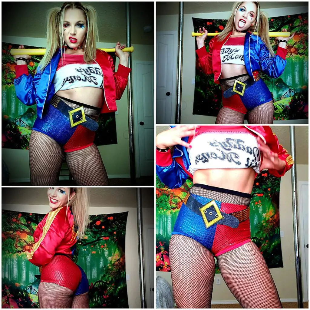 Women's Suicide Squad Deluxe Harley Quinn Costume. Officially licensed Suicide Squad Harley Quinn adult costume; look for trademark on label and packaging to help assure you've received an authentic safety-tested item