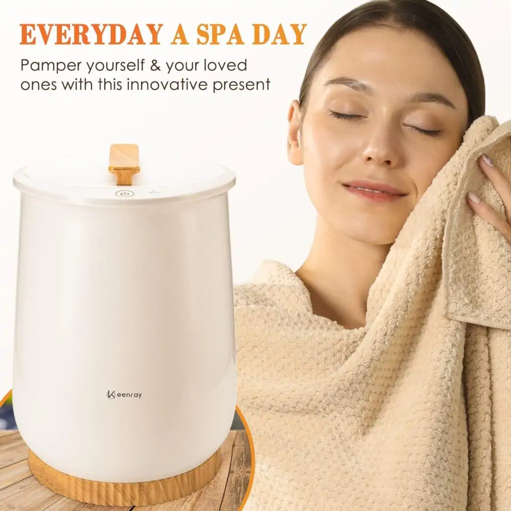 Keenray Towel Warmer, Luxury Towel Warmer Bucket, Large Towel Warmers for Bathroom, Auto Shut Off, Fits Up to Two 40"X70" Oversized Towels