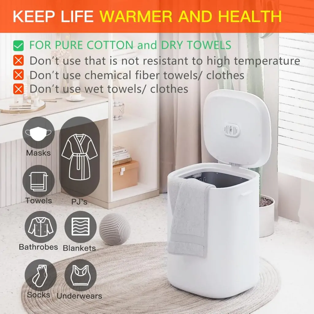 DOACE® Towel Warmer Bucket, 26L Hot Large Towel Warmers with Auto Keep Warm Feature, Heat Time 20/40/60 Min and Delay Time 0.5-24H Adjustable, Luxury Towel. The DOACE® Towel Warmer Bucket offers an excellent balance of functionality and luxury. With a generous 26L capacity, it can accommodate multiple towels or larger items like bathrobes.