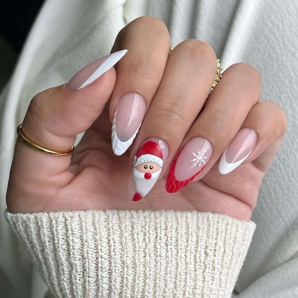 How about calling them "Winter Wonderland Nails"? The mix of festive designs and classic style captures the essence of a cozy, holiday atmosphere perfectly.