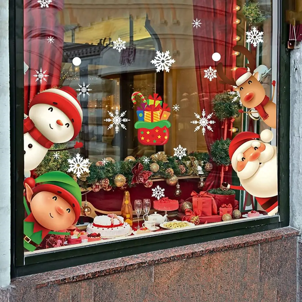 Christmas Snowflake Window Clings Stickers for Glass