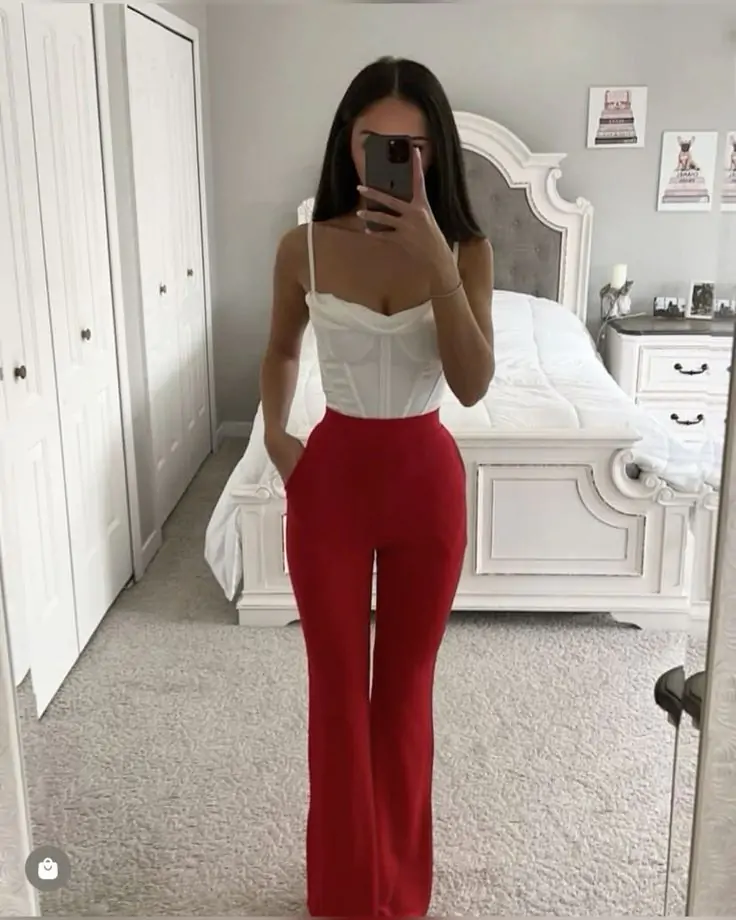 Dazzle this Valentine's Day in a ruffle pink top and chic white culottes—incredibly romantic and Instagram-ready for all your date night snaps!
